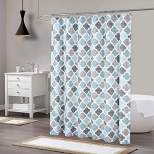 Trinity Geometric Quatrefoil Patterned Poly-Cotton Bathroom Shower Curtain