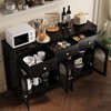 Coolmee Buffet Cabinet with Drawers, 55 Inch Large Sideboard Buffet Storage Cabinet with 3 Drawer and 4 Doors, Wood Coffee Bar Buffet Table - 3 of 4