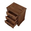 NicBex Set of 1/2 Farmhouse Nightstand,Bedside Tables with 3 Drawers for Bedroom,Living Room,Brown - 4 of 4