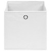 vidaXL Non-Woven Fabric Storage Boxes, Set of 10- Contemporary Style Folding Closet Organizers - Ideal for Wardrobe, Shelves - White - 3 of 4