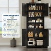 Space-Maximizing 67" Gray Cabinet: Tempered Glass Door Pantry w/ Adjustable Shelves - Bathroom Storage to Living Room Display Solution - 4 of 4