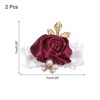 Unique Bargains Decorative Wedding Prom Party Artificial Rose Wrist Corsages 2.76" - 2 of 3