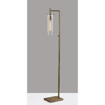 1-Light Dalton Floor Lamp Antique Brass (Includes Light Bulb) - Adesso