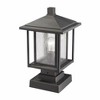 Aspen 9" Outdoor Pier Mounted Fixture - Dimmable Seedy Glass Shade, Wet Rated, 100W Incandescent - 3 of 4