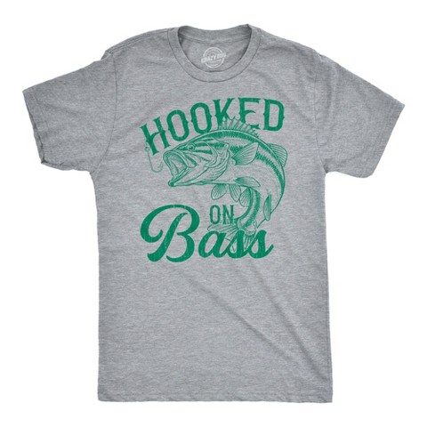 Мужские футболки Crazy Dog T-Shirts, Inc. Mens Funny T Shirts Hooked On Bass Sarcastic Fishing Lovers Tee For Men - Crazy Dog Men's T Shirt For Fishers Light Grey M