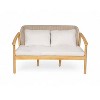 Christopher Knight Home Adrian 2 Piece Patio Woven Rope Acacia Wood Seating Set, Brown - 4 of 4