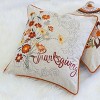 Gulches 20¡Á20" Thanksgiving Embroidered Floral Throw Pillow,Autumn Harvest Accent Cushion - 2 of 4