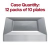 Smarty Had A Party 9.5" Silver Square Plastic Dinner Plates (120 Plates) - 4 of 4