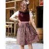 Women's Velvet 3-Piece Dress Set - Vintage Inspired Sleeveless Dress + Off Shoulder Top + Apron - 4 of 4