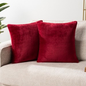 PAVILIA Set of 2 Throw Pillow Covers, Decorative Velvet Square Cushion Cases for Bed Sofa Couch Bedroom Living Room - 1 of 4