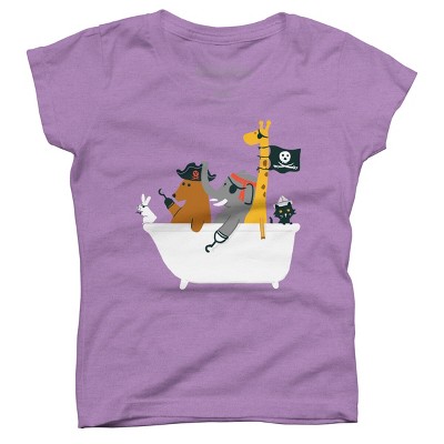 Girl's Design By Humans The pirate ship By radiomode T-Shirt