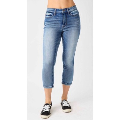 Women's Mid Rise Non Distressed Skinny Capri Jeans - Judy Blue
