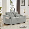 TiramisuBest 3-in-1 Foldable Velvet Sofa Bed with Adjustable Backrest, USB Port, Swivel Phone Stand & Ashtray,Pink - 4 of 4