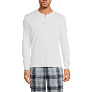 Lands' End Men's Knit Rib Pajama Henley - 1 of 4
