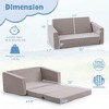 Honeyjoy 2-in-1 Toddler Fold out Couch Children’s Convertible Sofa to Lounger - 3 of 4