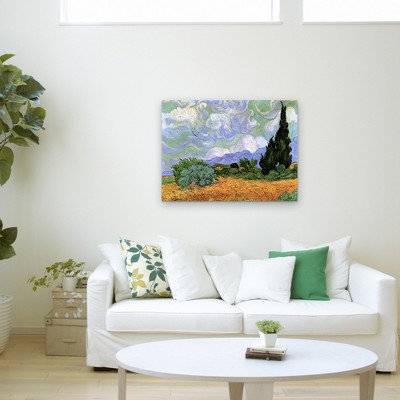 Vincent Van Gogh Wheatfield with Cypresses Landscape Canvas Art