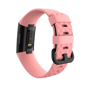 Zodaca Silicone Watch Band Compatible with Fitbit Charge 3, Charge 3 SE (Small), and Charge 4, Fitness Tracker Replacement Bands, Pink - 1 of 4