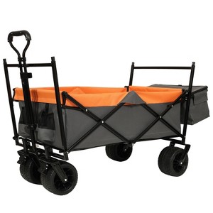 VYNXARIA 480Lbs Collapsible Wagon with Canopy,Wagon Stroller with 7" All-Terrain Wheels, Lightweight Foldable Wagon, Large Capacity£¬Orange - 1 of 4