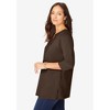 Jessica London Women's Plus Size Stretch Cotton Notch Neck Tunic - 4 of 4