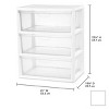 3 Drawer Tower, Versatile Storage with Clear Drawers Become Removable Bins, Easy to Assemble, White - 3 of 4