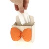 Unique Bargains 1 Pc Car Trash Can Hanging Trash Bin 3.5" Length 2.0" Width 4.3" Height Orange Beige Faux Leather - 4 of 4