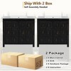 Gulches 72 Inch Retro Espresso Bathroom Vanity Separate Double Ceramic Sinks Solid Wood Frame Soft Close Doors Adjustable Shelf - 2 of 4