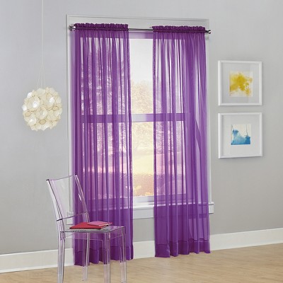 Anna's Home Luxury Sheer Voile Rod Pocket Single Curtain Panel 59 x 84 PLUM 
