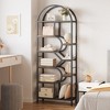 6-Tier Arched Bookshelf, 82" Tall Metal Frame Book Rack, Bookcase Display Racks with Open Storage Shelf for Bedroom, Living Room, Home Office - 3 of 4