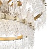 Possini Euro Design Elsa 23 1/2" Modern Pendant Chandelier Ceiling Light Fixture Dining Room Over Table Hanging 7-Light Brass Finish Textured Glass - 3 of 4