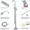 DOMETOUR Freestanding Bathtub Faucet Tub Floor Mount Bathroom Faucets Brass Single Handle with Hand Shower High Flow Rate Max 6 GPM - 3 of 4