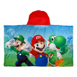 Super Mario Sherpa Lined Hooded Blanket