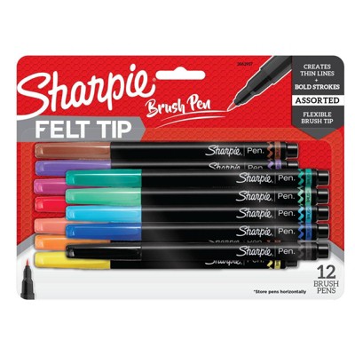 Sharpie Pens, Felt Tip Pens, Fine Point (0.4mm), Assorted Colors, 12 Count  - Walmart.com