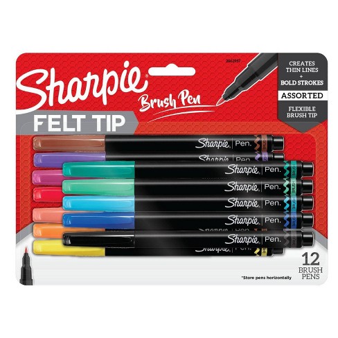 Sharpie 12pk Marker Pens Brush Tip Multicolored