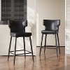 Christopher Knight Home Norsans Upholstered 28" Faux Leather Iron Frame Counter Stool with Footrest - 2 of 4