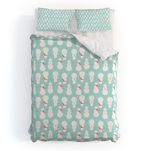 Allyson Johnson Cute Snowmen Duvet Cover + Pillow Sham(s) - Deny Designs - 1 of 4