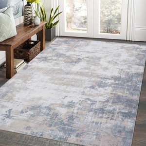 Runner Rug - Washable Stain Resistant Throw Carpet with Non-Slip Backing, Low Pile Foldable Floor Cover for Kitchen Hallway Laundry Bathroom - 1 of 4