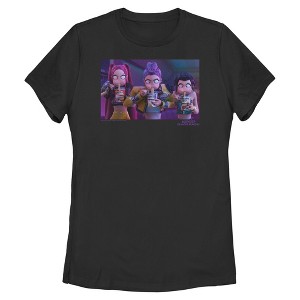 Womens KPop Demon Hunters Rumi, Mira and Zoey Ramyeon T Shirt - 1 of 4