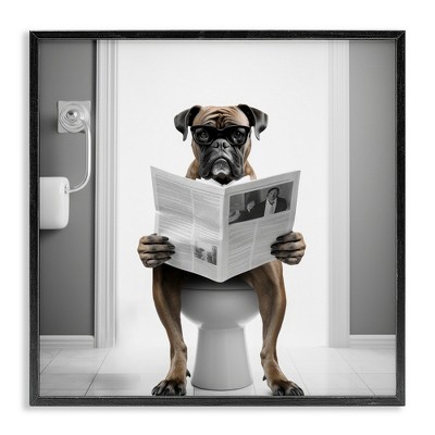 Stupell Industries Boxer Dog & Newspaper, 24" x 24"