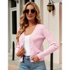 Womens Lightweight Knit Cardigan V Neck Long Sleeve Front Button Down Elegant Shrugs for Dresses,Light Pink - XL - 3 of 4