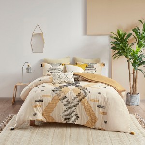 3Pcs Comforter Set, Modern Solid Bedding Set, Cotton Bed Comforter - 1 of 4