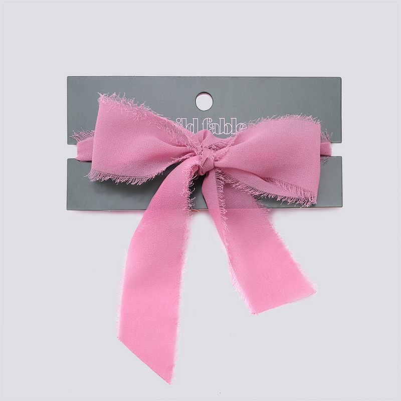 Tattered Edge Fabric Bow Choker Necklace - Wild Fable™ Pink, 2 of 3