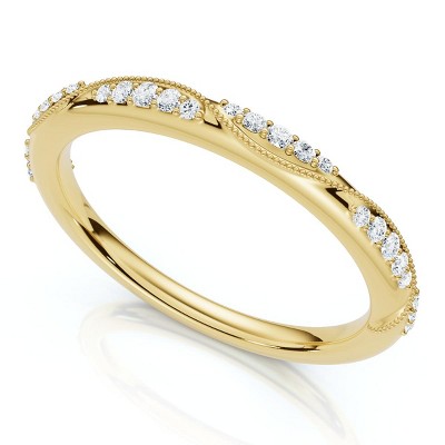 Pompeii3 Camellia Diamond Wedding Ring 14k Gold or Platinum Lab Created Stackable Band