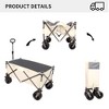 CAVINAS Folding Heavy Duty Wagon Cart with Drink Holders & Adjustable Handle, Shopping Cart with Big Wheels, Wagon for Camping, Shopping - 4 of 4