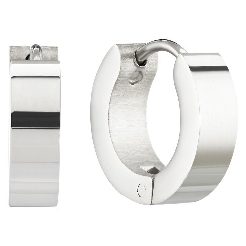 Mens stainless steel hoop on sale earrings