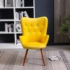 Roundhill Furniture Doarnin Contemporary Silky Velvet Tufted Button Back Accent Chair, Yellow - image 4 of 4