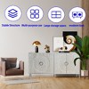 Lyngins Modern Lacquered 4-Door Wooden Storage Cabinet, Modern Sideboard Cabinet– Solid Wood Veneer/MDF, Buffet Cabinet for Entryway/Dining Room - 3 of 4