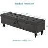 TiramisuBest 59.0" Storage Bench with Cotton Linen Grey - Storage Grey Fabric - 4 of 4