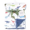 Hudson Baby Infant Boy Plush Blanket with Faux Shearling Back, Dinosaurs, One Size - 2 of 2