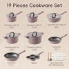 CAROTE 19pcs Nonstick Cookware Sets Pots and Pans Set Nonstick, Kitchen Cooking Set, Premium Induction Cookware, Large Capacity Granite, Purple - 2 of 4