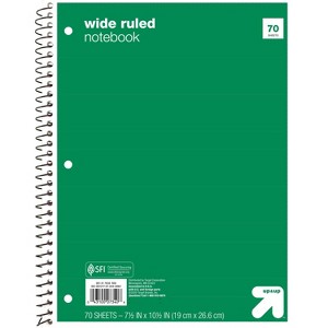 Wide Ruled 1 Subject Flexible Paperboard Cover Spiral Notebook - up&up™ - 1 of 1
